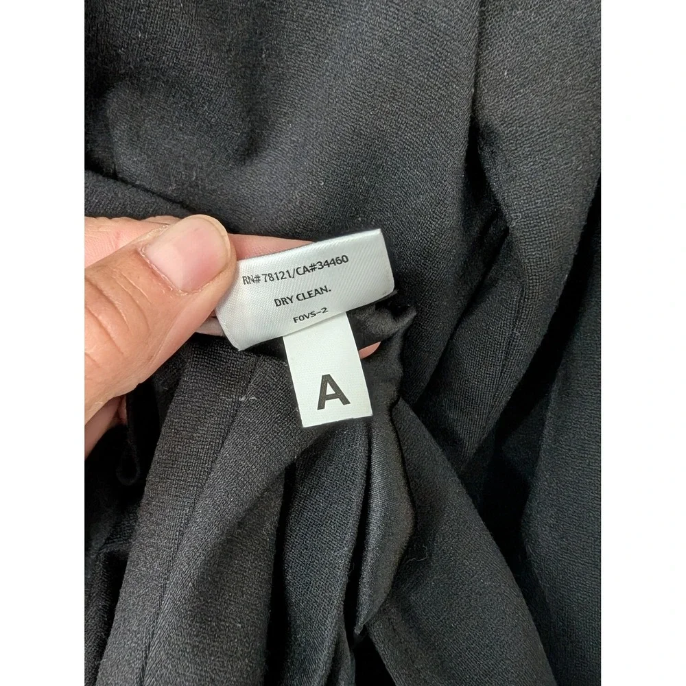 Eileen Fisher Petite Black Viscose Silk Blend‎ Single Button Blazer Jacket small